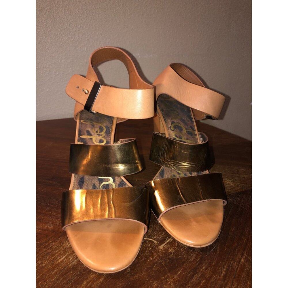 Sam Edelman  Yelena  Star Girl Disco Artsy Y2K 90’s Tan / Bronze metallic  Heels